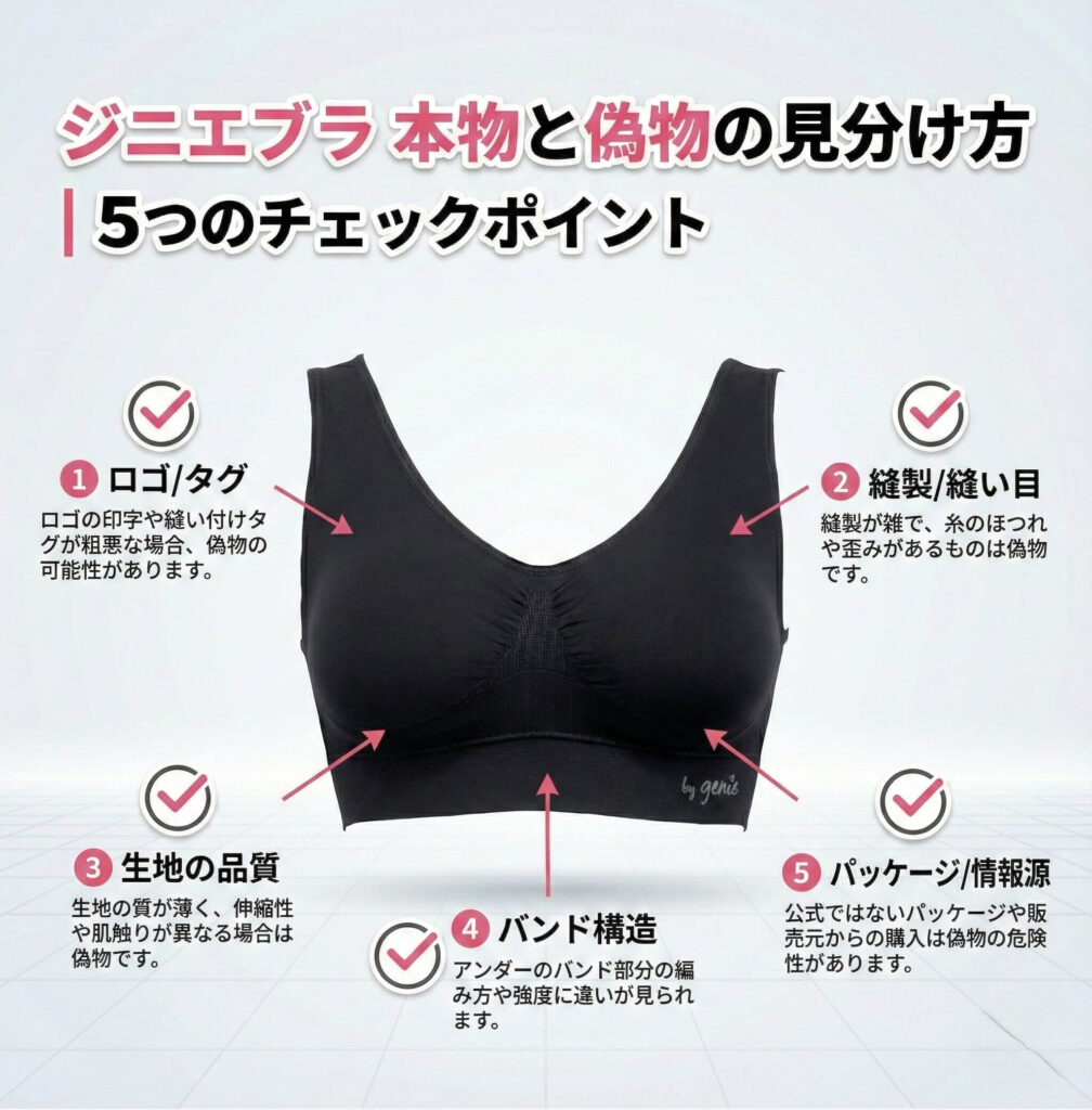 ジニエブラの本物と偽物の見分け方の画像です